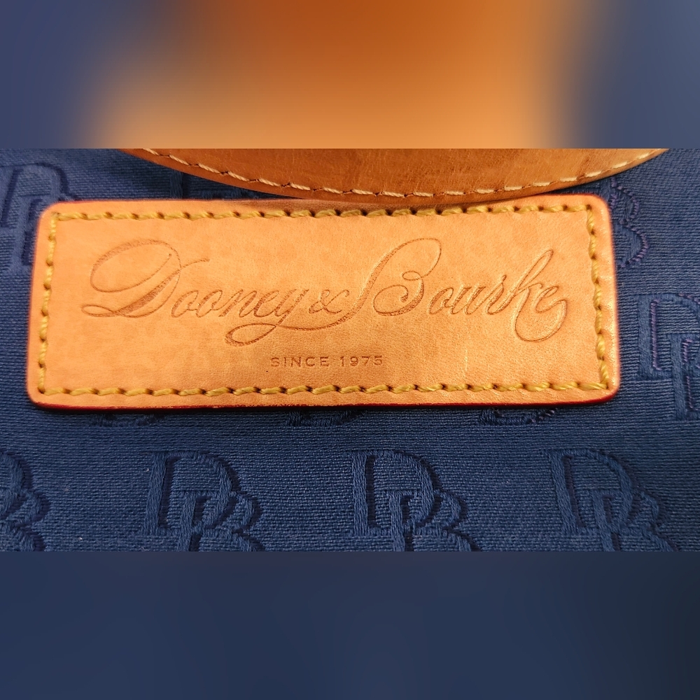 Dooney & Bourke Navy and Tan Tote Bag - Picture 3 of 9